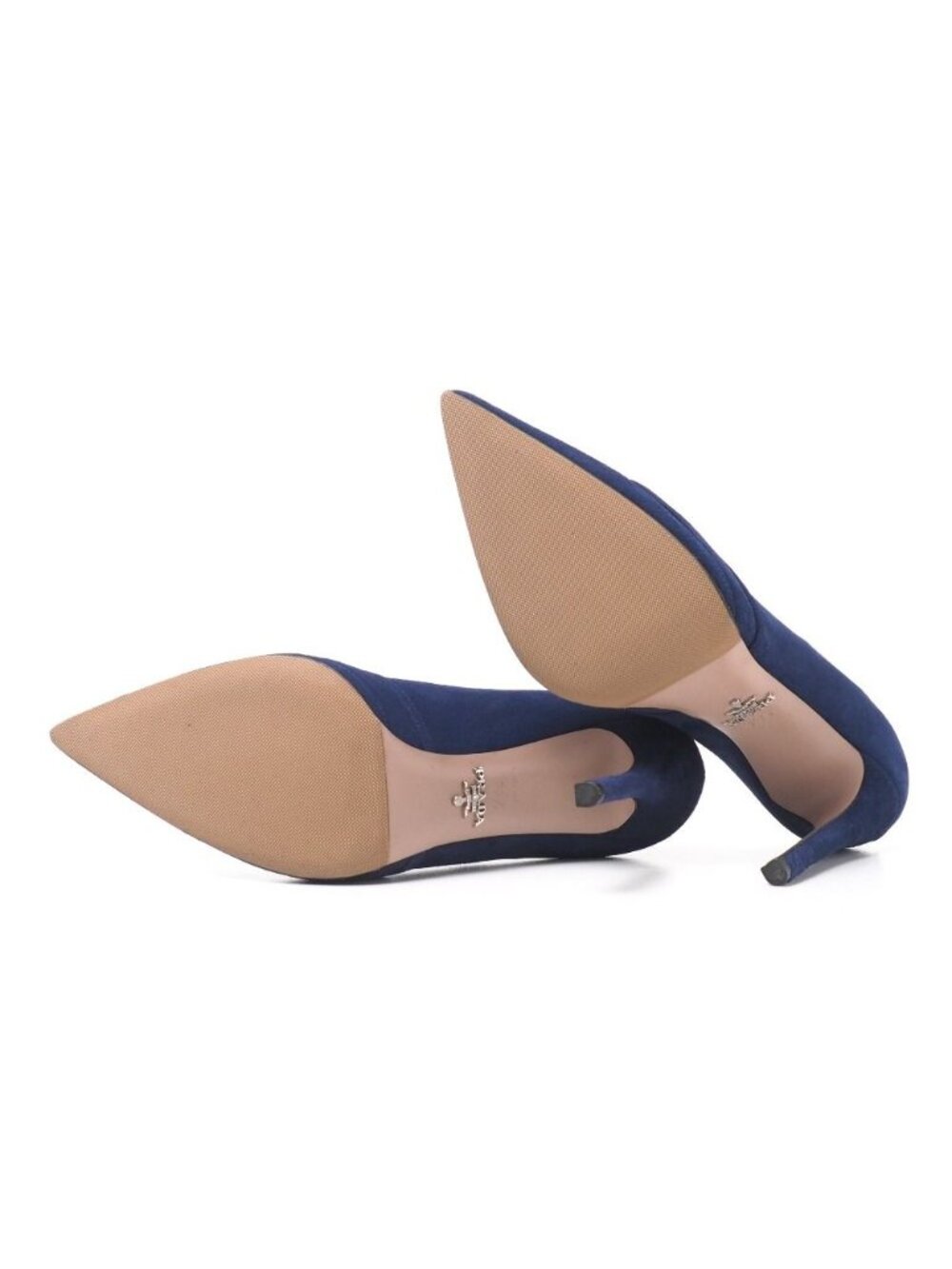 Prada Pumps 37.5 Suede Cutout High Heels Pointed Toe Shoes - Picture 6 of 7